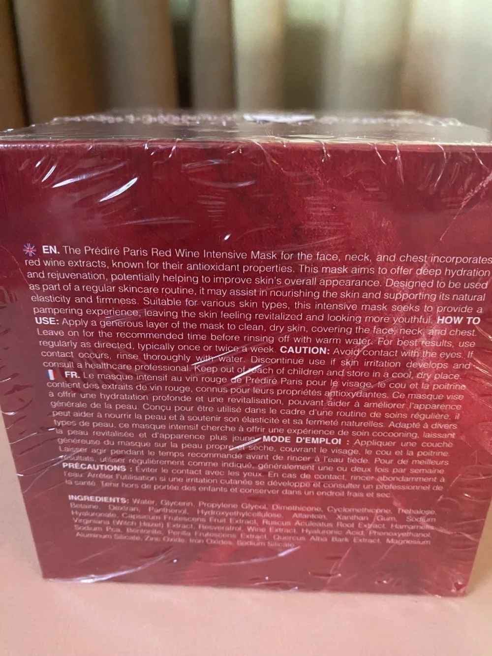 Prédiré Paris Red Wine Intensive Mask-Face, Neck and Chest 1.7 fl oz, MSRP $950
